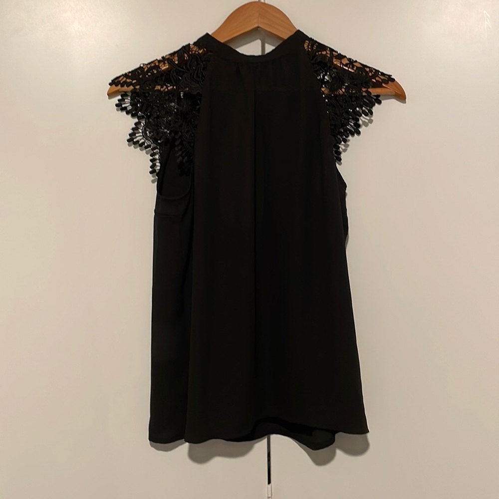 express sheer black top